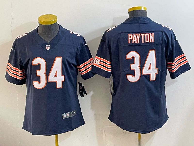 Women 2026 Chicago Bears #34 Payton Blue Nike Limited NFL Jersey style 0005